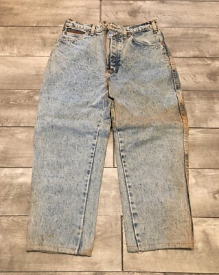 Vintage Bugle Boy Blue Distressed Mens Denim Jeans Size 32 X 32 Made in USA