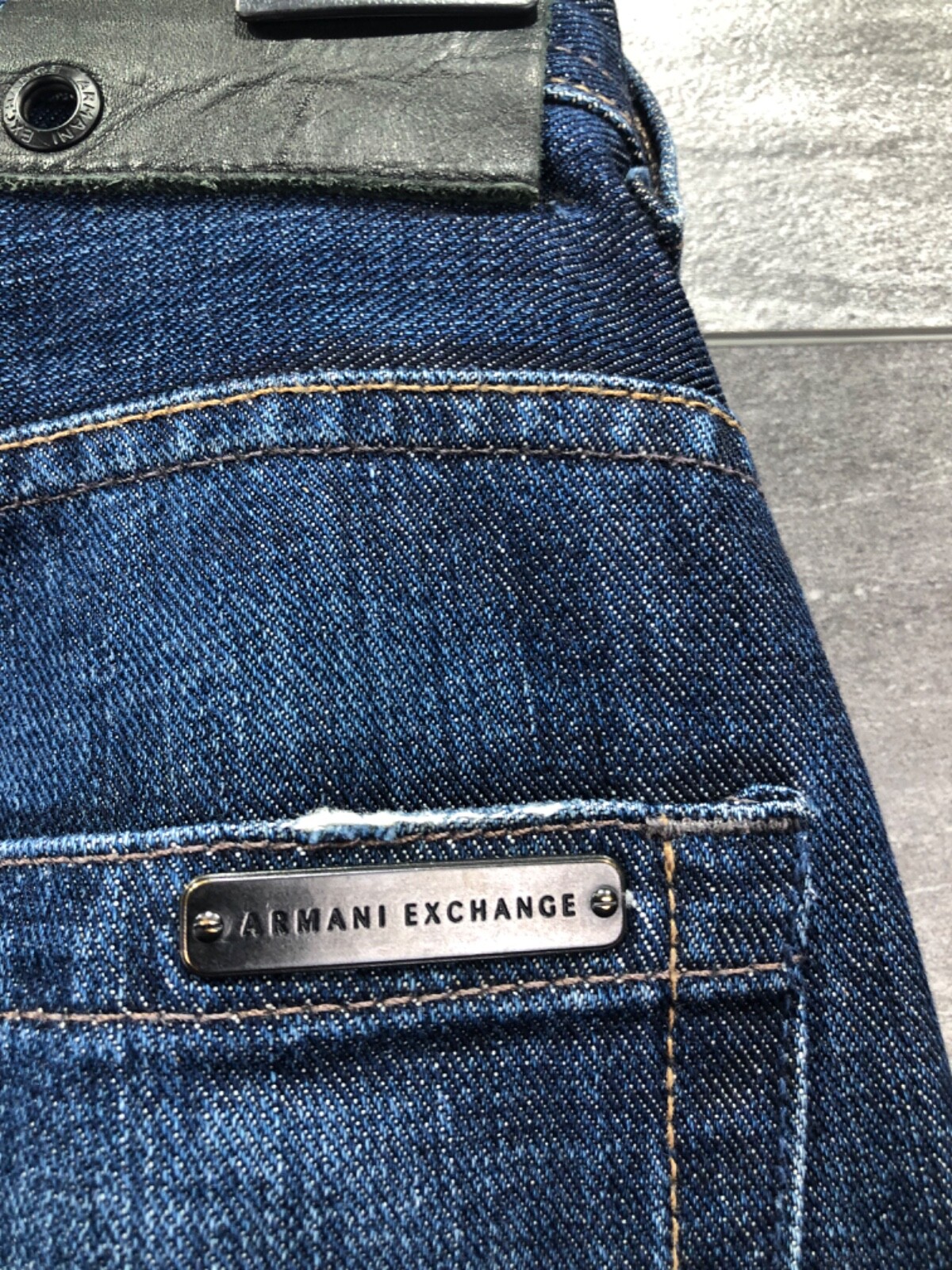 A/X ARMANI EXCHANGE BLUE MENS DENIM JEANS DISTRESSED RARE USA Size 29 image 6