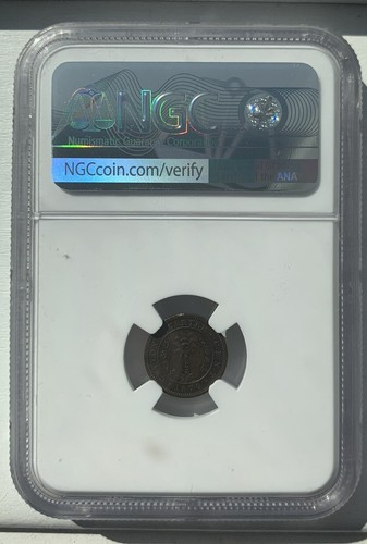 1870 Ceylon 1/4 Cent Proof NGC PF 63 BN Mint Error Double Struck Very Very Rare - Picture 2 of 6