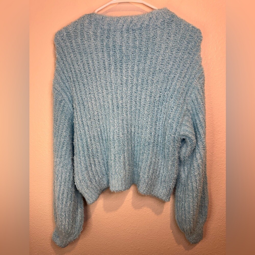 NWT SHOW ME YOUR MUMU clemmie cardi in highlighter blue knit