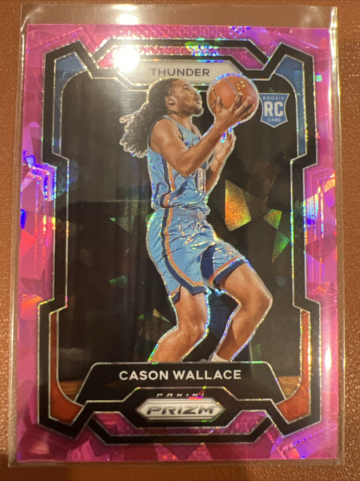 Cason Wallace 2023-24 Panini Prizm Pink Ice RC Rookie #139 OKC Thunder 🔥💎🏀