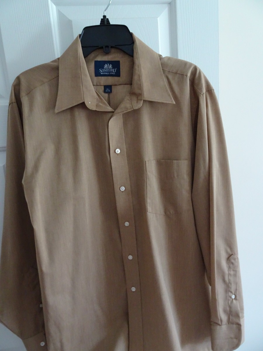じゅん④ Stafford Men's Size 16 1/2 34/35 Long Sleeve Shirt-Wrinkle Free