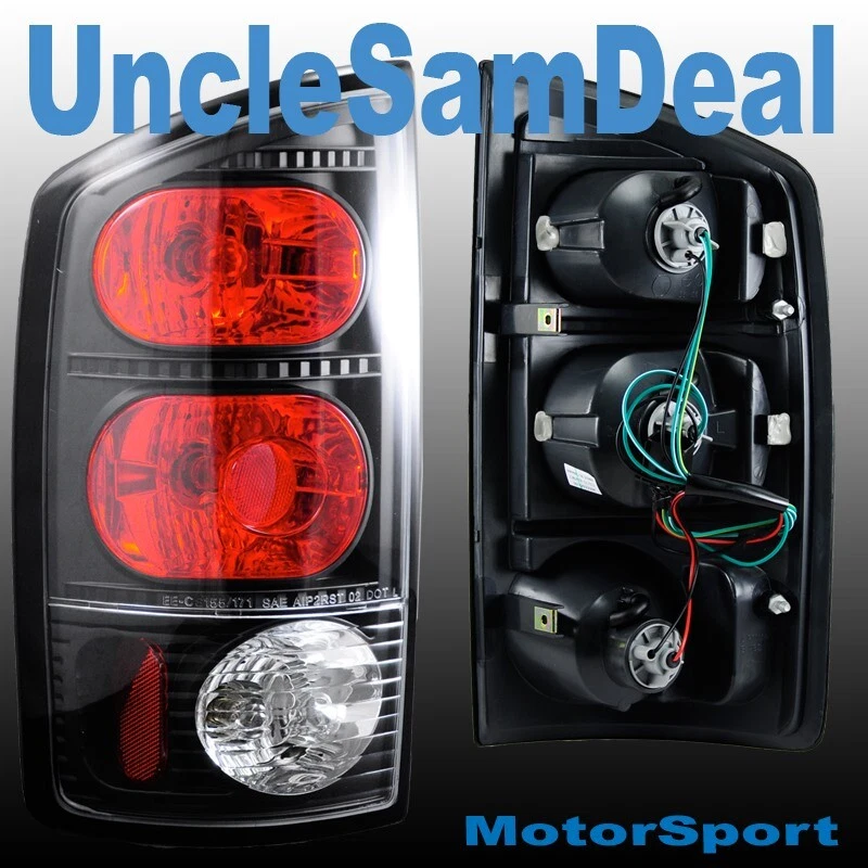 PARA DODGE RAM LENTE TRANSPARENTE CARCASA NEGRA LUCES TRASERAS CON BOMBILLAS AJUSTE DIRECTO PAR Foto 2 de 2