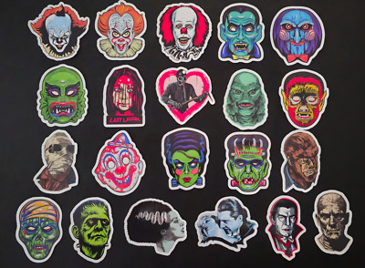 Universal Monsters Inspired Stickers Pennywise Frankenstein Werewolf Dracula