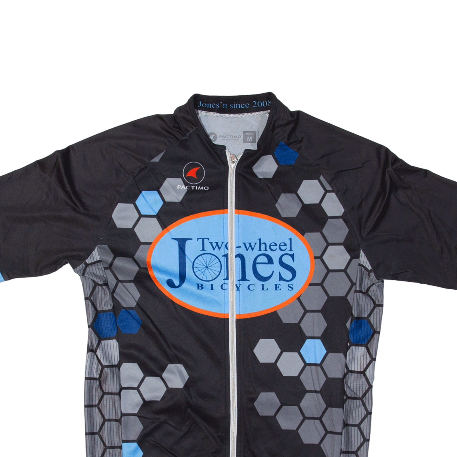 PACTIMO Cycling Full Zip Two Wheel Jones Bicycles TShirt Short Sleeve Mens M eBay