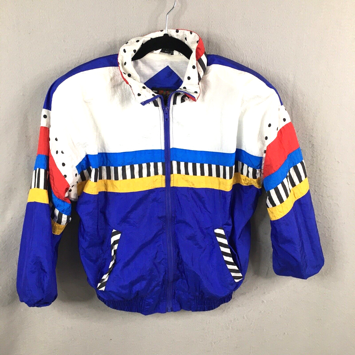 Vintage 80s Track Jacket Women Small Colorful Workout Vintage 80s Track Jacket Women Small Colorful Workout