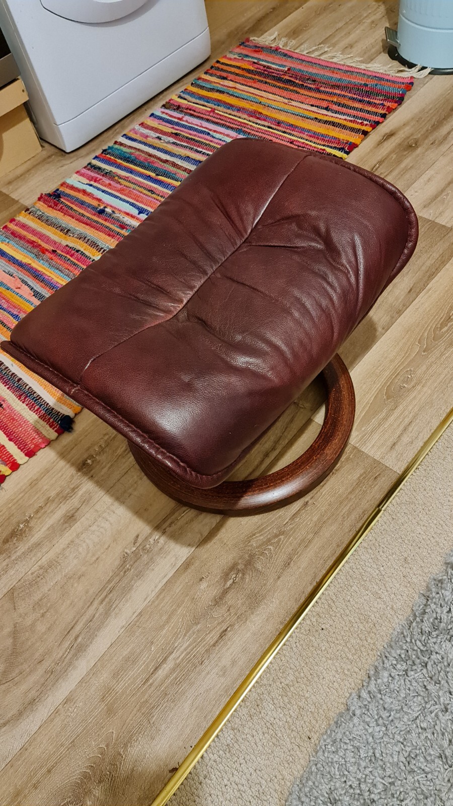 Large Leather Footstool eBay