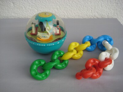 Vintage Fisher Price * Roly Poly Chime Ball 165 * plus eine Steckkette