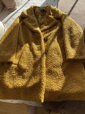 F&f Mustard Teddy Coat Size 10 Only Worn For 1 Hour