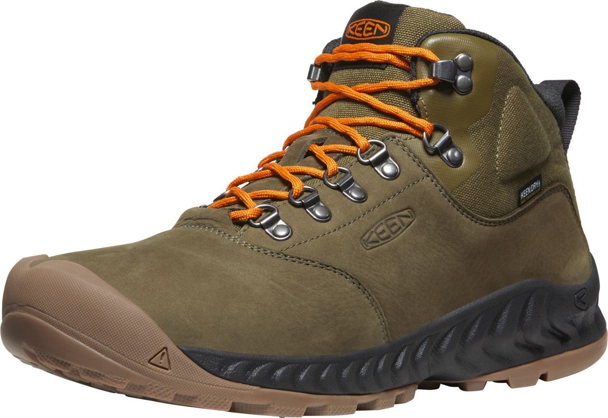 Keen Nxis Explorer Mid Waterproof Men's Hiking Boots, Dark Olive