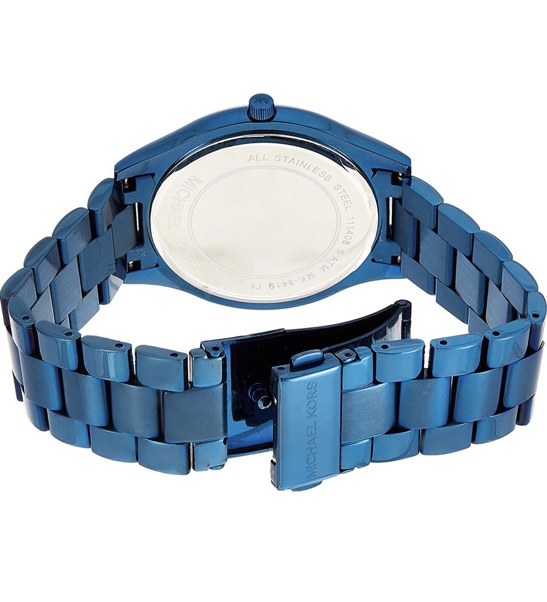 Michael Kors Slim Runway Navy Blue Stainless Steel Analog Quartz
