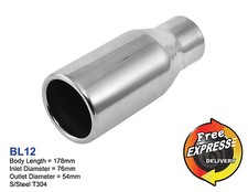 Punta de escape redonda tubo de escape embellecedor 3"" para Honda Integra Civic Toyota Aygo BMW 318i