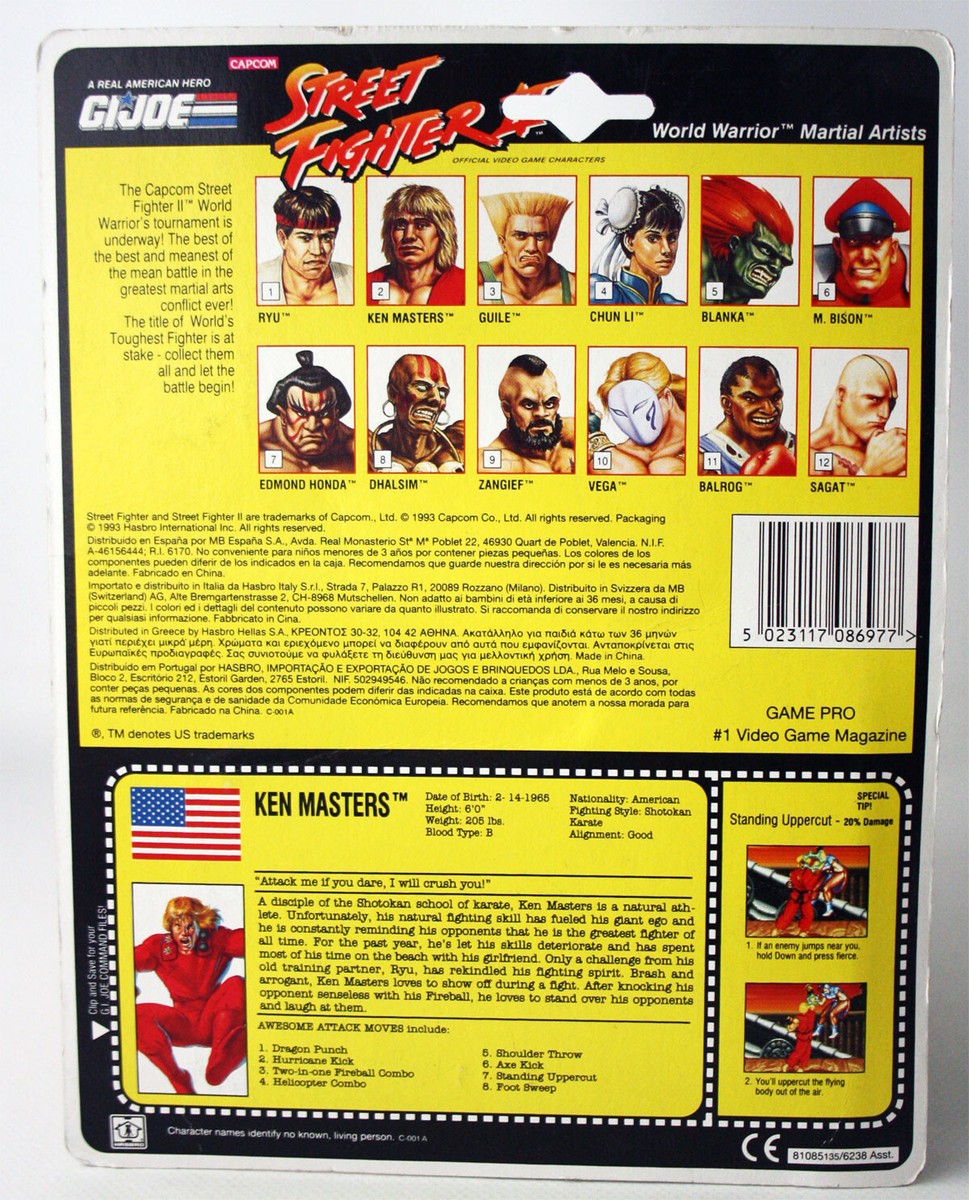 VINTAGE 1993 G.I. JOE CAPCOM STREET FIGHTER II KEN MASTERS FIGURE