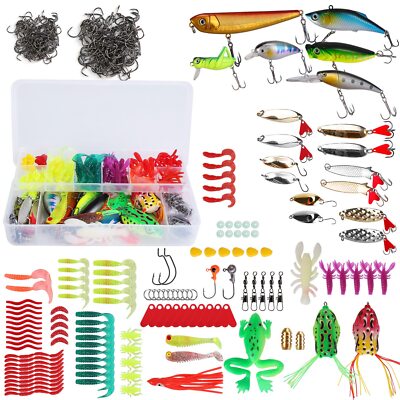 375Pcs Fishing Baits Lures Kit Popper Crankbaits Crickets Frog Maggot Tackle Box | eBay 375Pcs Fishing Baits Lures Kit Popper Crankbaits Crickets Frog Maggot Tackle Box | eBay
