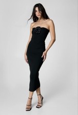 Nasty Gal Corsage Detail Knit Bandeau Maxi Dress One Size