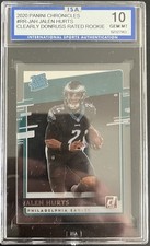 2020 Panini Chronicles Jalen Hurts Clearly Donruss Rated Rookie ISA 10