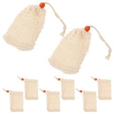 8Pcs Durable Soap Saver Mesh Bags Reusable Bath Foaming Net for Shower Beige