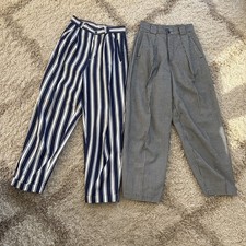 2x Vintage Esprit High Waist Mom Pants Size 7/8 Pleated 80s 90s