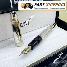 Montblanc Meisterstuck LeGrand Solitaire Sliver Barley Fountain Pen VIP Gift Box