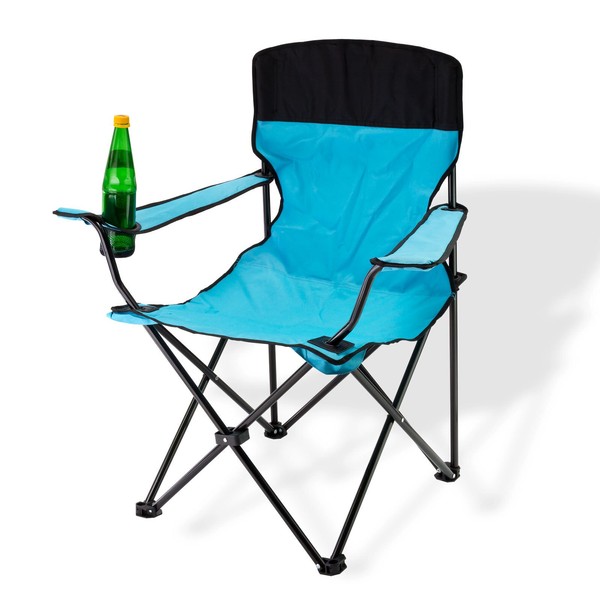 Faltstuhl Festivalstuhl Campingstuhl Klappstuhl Stuhl Mit Hoher Lehne Blau-image