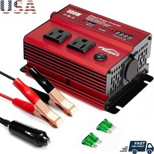 500W Power Inverter DC 12V to AC 110V USB Charger Smart Display Safe Use