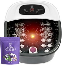 Foot Spa Bath Massager Heat Bubbles And Vibration Massage And Jets 16 Oz