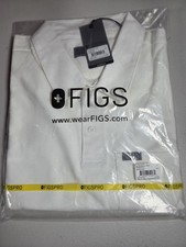 FIGS PRO Technical Pique Scrub Polo Shirt Mens Large White Workwear