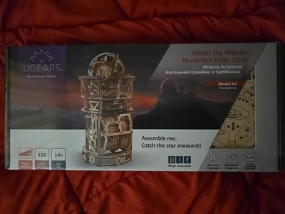 UGears Mechanical Models Sky Watcher Tourbillion Table Clock Wooden 3D Model NEW