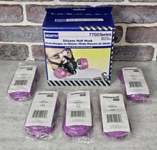 North 7700 Series Medium Silicon Half Mask Respirator w/ Cartridge Filters P100