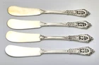 (4) Wallace ROSE POINT Sterling Silver Butter Spreaders - 5 1/2" NO MONO - 94g