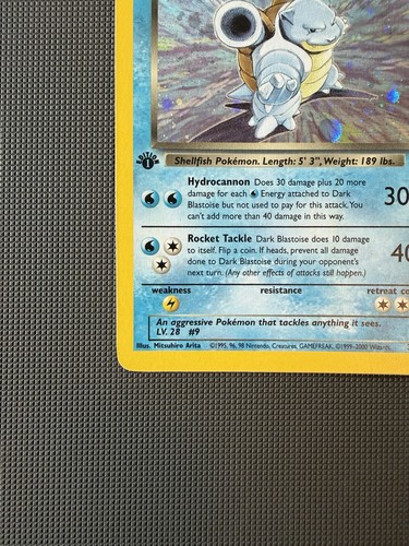 1st Edition Dark Blastoise Holo 3/82 Team Rocket MP Pokemon Nice Corners & Back - Picture 7 of 14