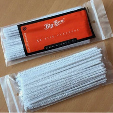 White Pipe Cleaners Flexible Strong Suitable for Smoking Pipe, DIY Crafts, Long