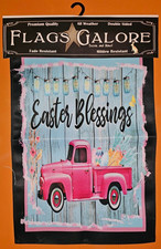 Great Quality Easter Garden Flag 12 1/2" x 18" Red Truck Easter Blessings