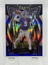 J.J. McCarthy Rookie 2024 Panini Select Black & Blue Shock Prizm Vikings #24
