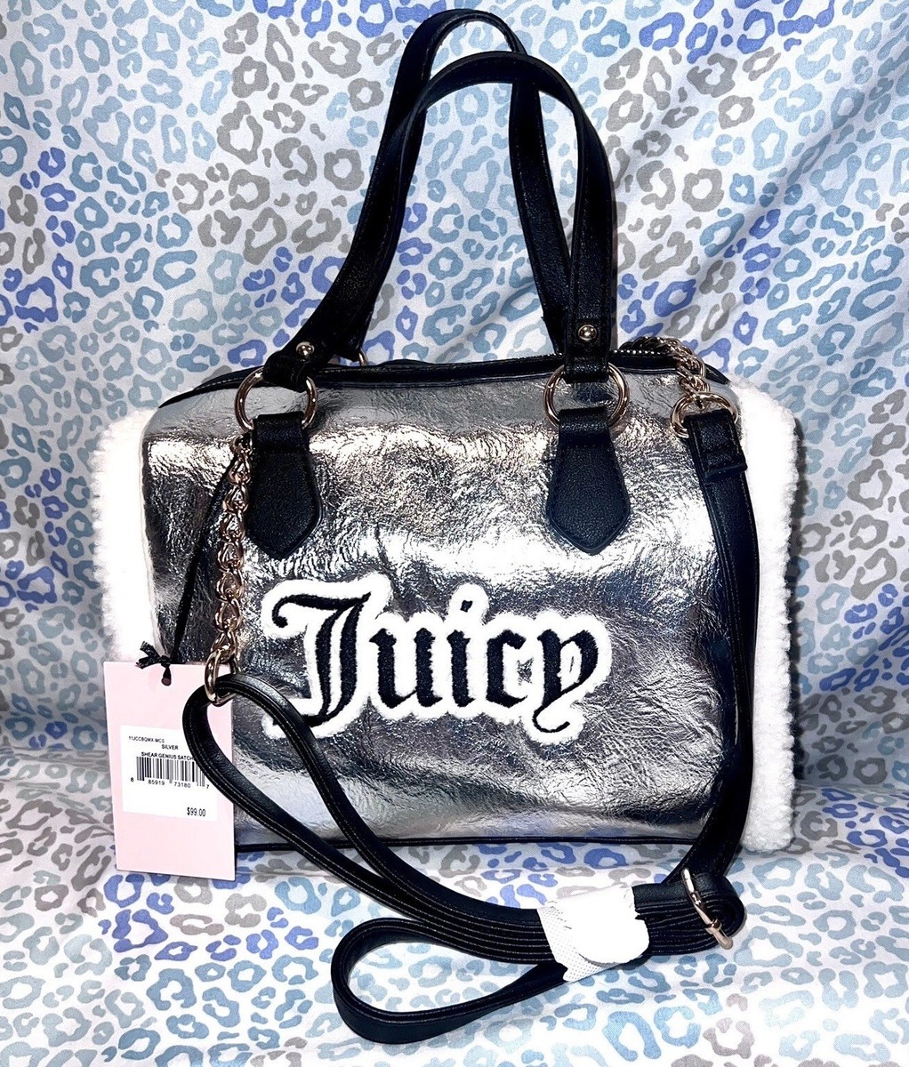 New Silver Juicy Couture Purse Bag Handbag Shear Genius Satchel