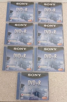 SONY DVD+ R  (7) Discs With Cases 120 min 4.7 GB Blank DVDS