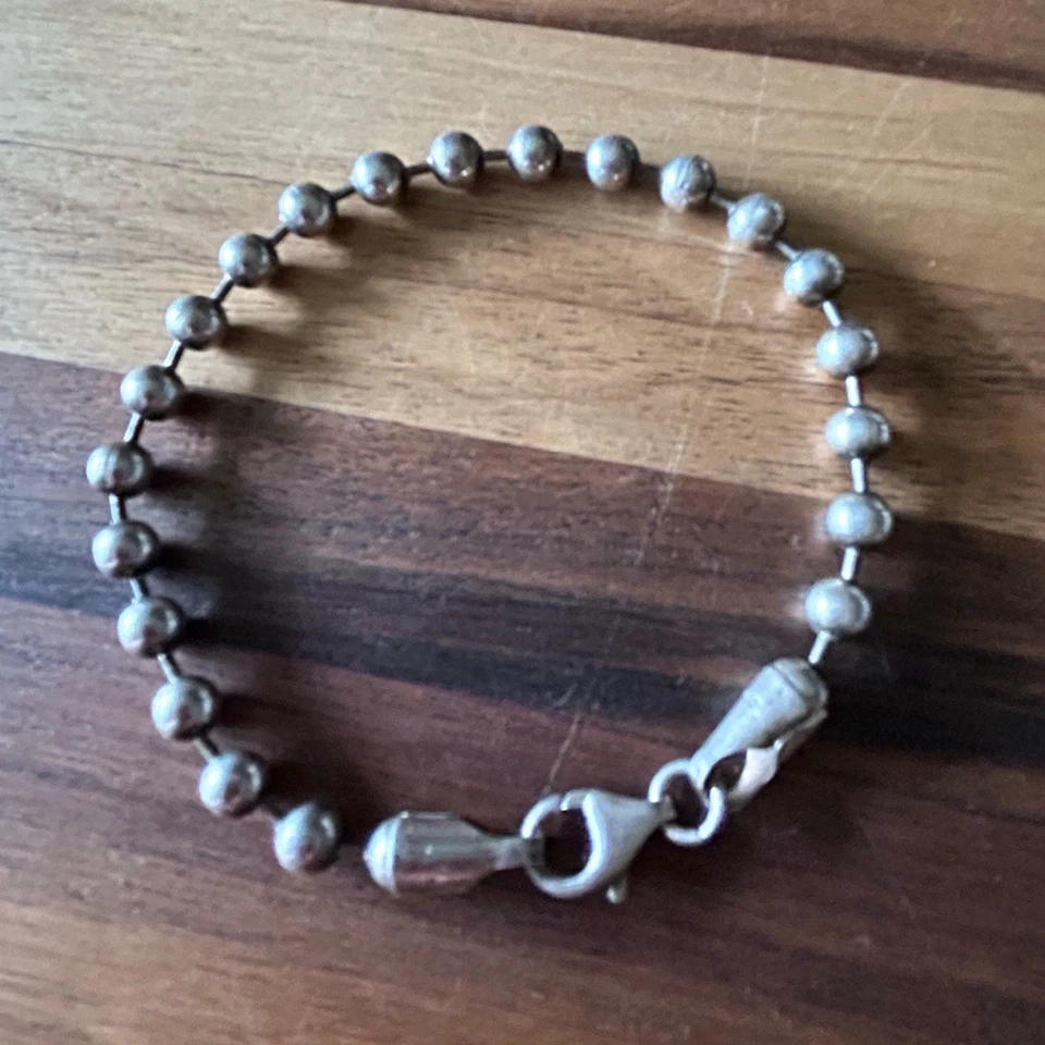 "Brazalete de cuentas de bola de plata de ley 925 Italia 7"" Silpada" Foto 3 de 4