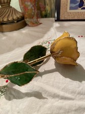 24K Gold Dipped Coated Real Rose Yellow 11  