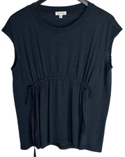 Max Studio Black Top Size Small S Sleeveless Drawstring Sides x 2 Lightweight