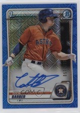 2020 Bowman Chrome HTA Choice Blue Mojo Refractor /150 Colin Barber Auto 03ox