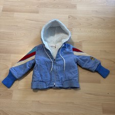 Vtg Disney Winnie the Pooh Corduroy Sherpa Jacket 2-3 Kids Embroidered FLAWS