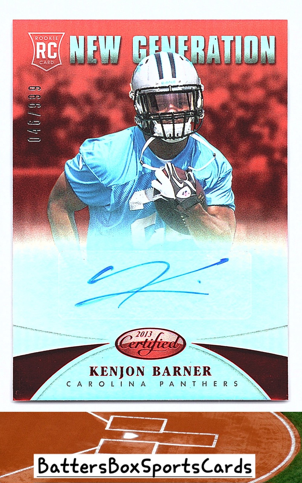 2013 Panini Certified #250 Kenjon Barner Mirror Red Signatures #/999