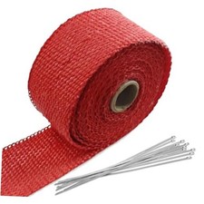 2" x 16 Ft Motorcycle Exhaust Heat Wrap Roll, Exhaust Manifold Heat Wrap Red