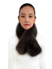 Lina & Lily Long Pile Faux Fur Winter Pull-Through Neck Scarf for Women