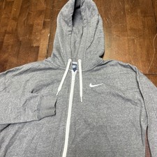 Vintage Nike Club Boyfriend Small Embroidered Swoosh Logo Zip Up Hoodie Blue Tag