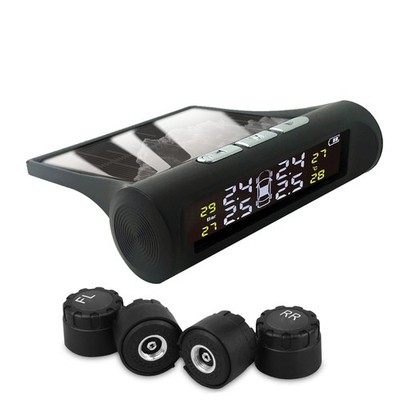 Solar Power Tire Pressure Monitor System Wireless TPMS Monitor & External Sensor