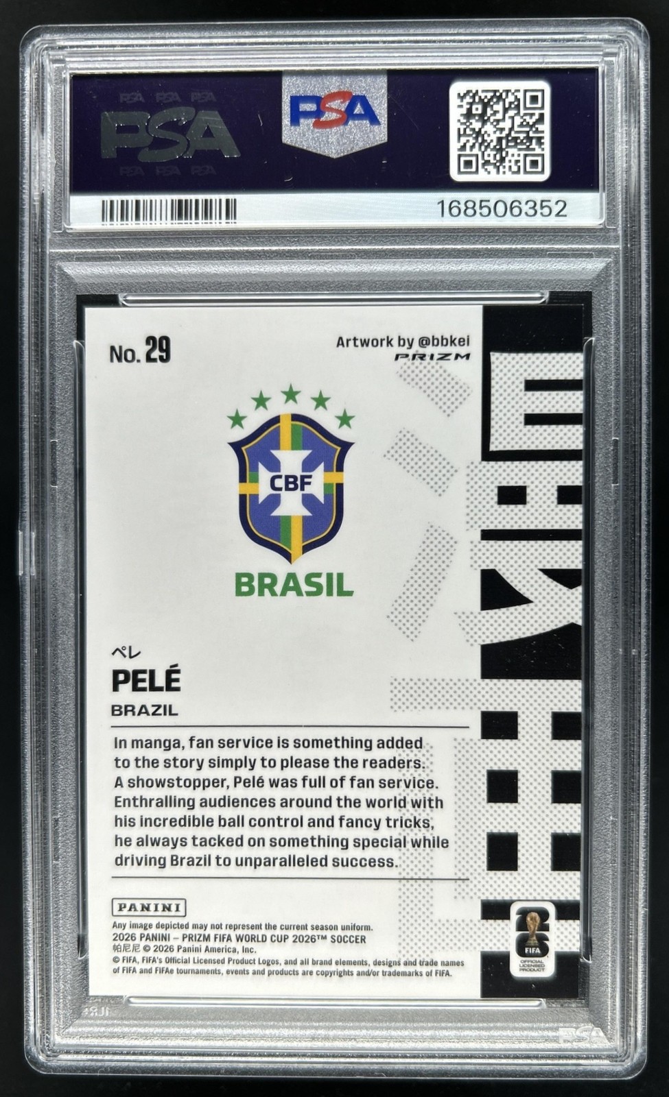2026 Panini Prizm World Cup Pele Manga SSP #29 Brazil PSA 10 GEM MINT GEM MINT view 2