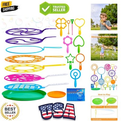 Big Bubble Wands Set Bulk for Kids Summer Outdoor Toy Game Activity Party Fav...