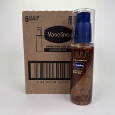 6 Pack Vaseline Illuminate Me Shimmering Body Oil 3.3 Fl. Oz. Each