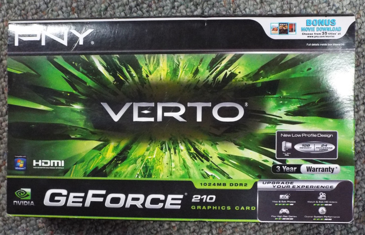 PNY nVidia GeForce 210 Graphics Card 1024mB DDR2 VCGG2101XPB
